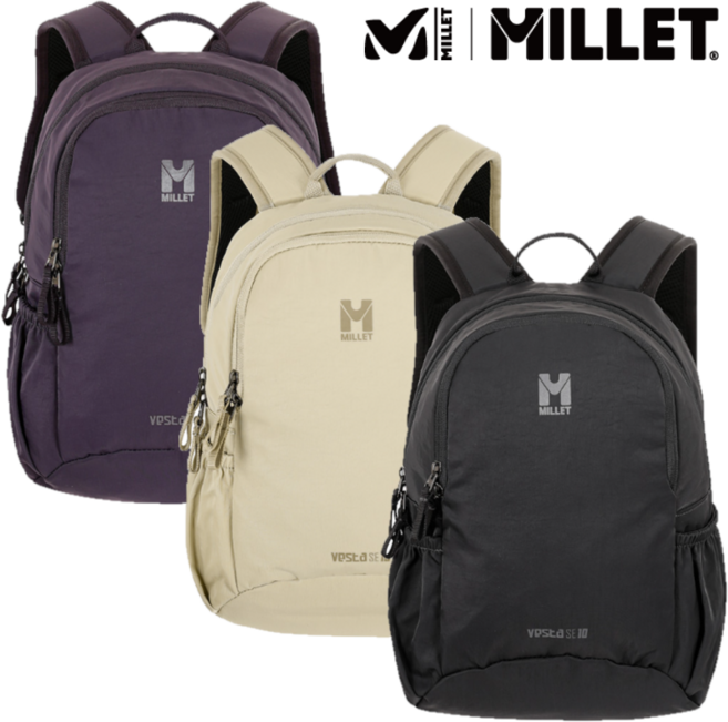 밀레 [사계절] 남여 공용 10L 소형 배낭으로 매일 사용해도 질리지 않는 기본 스타일의 아웃도어 10L 배낭, 블랙