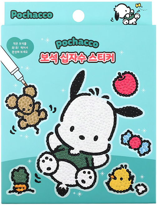 산리오 보석퍼즐 십자수 포차코V3, 혼합색상, 1개