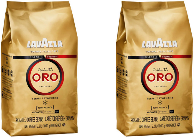 라바짜 퀄리타 Lavazza Oro 원두 이탈리아 프리미엄 블렌드 풍부한 아로마 블랜드 미디엄 로스트 캐나다 코스트코 홀빈, 1kg, 2개