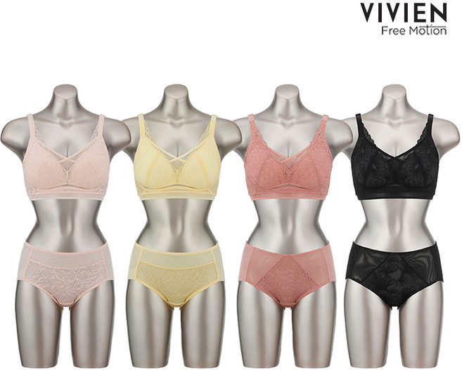 비비안 프리모션 풀컵 보정 레이스 브라렛 홈쇼핑 여성속옷 브라팬티세트 4+4 8종