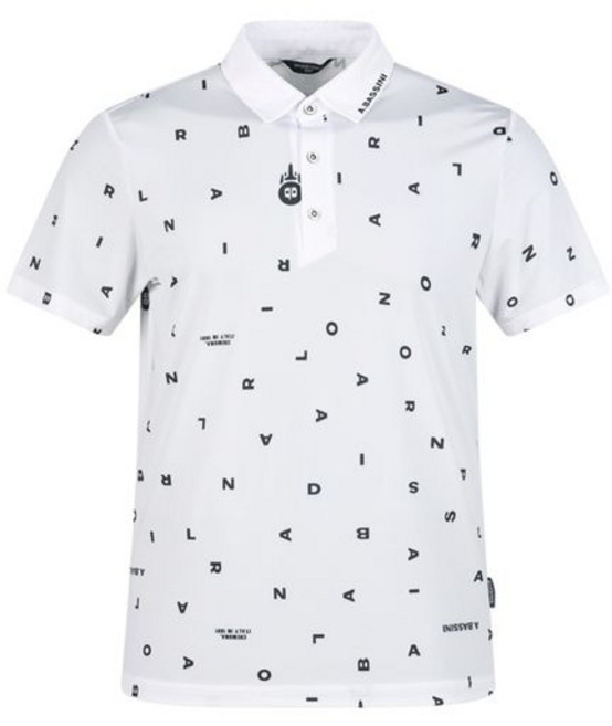 아날도바시니 골프 남성 이니셜 패턴 반팔 카라티셔츠