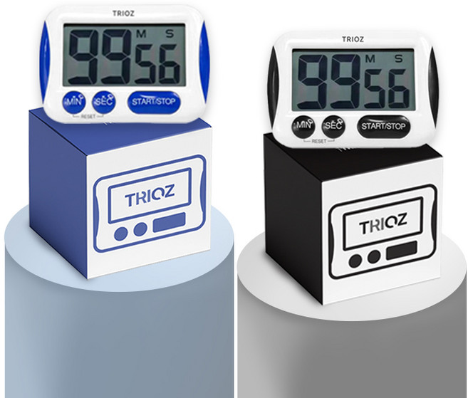 트리오즈 쿠킹 디지털 주방 베이킹 타이머 스톱워치 TT-291, 1개, 블루