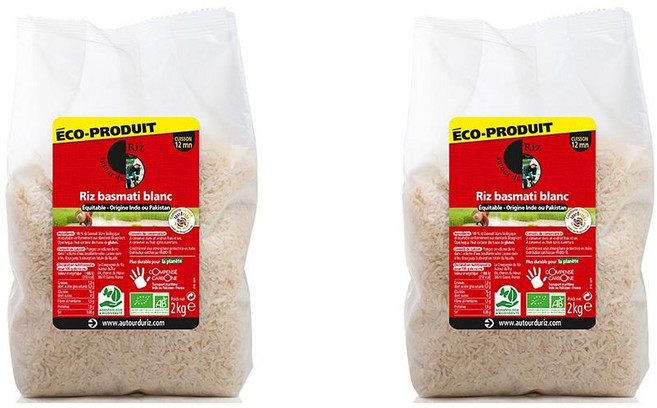 AROUND RICE 어라운드라이스 바스마티 백미, 2개, 2kg