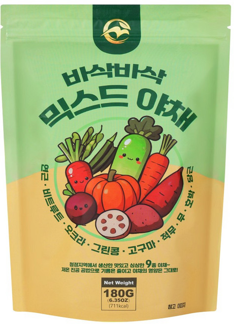 믹스야채칩 건강간식 어린이 다이어트과자, 1개, 180g