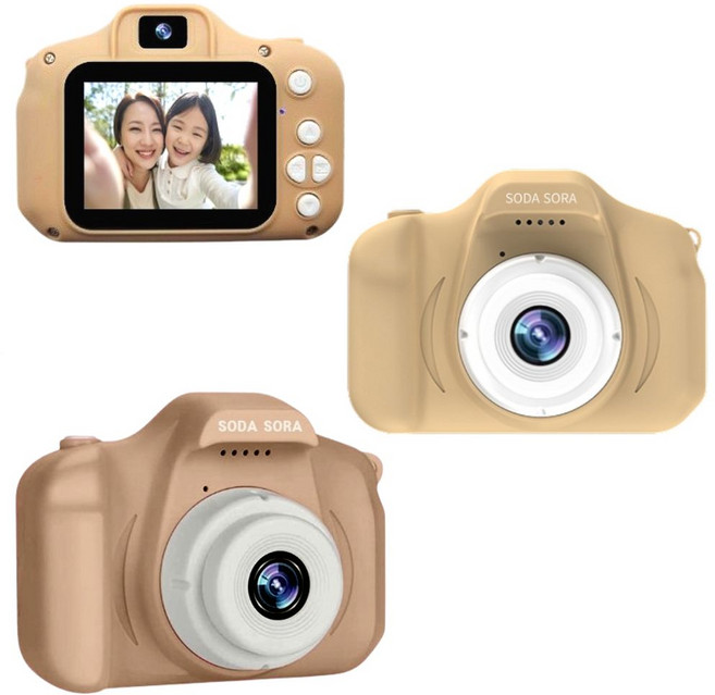 소다소라 셀카 어린이카메라 키즈 유아 아기 장난감 디토 디지털 카메라, 베이지+SD 32G
