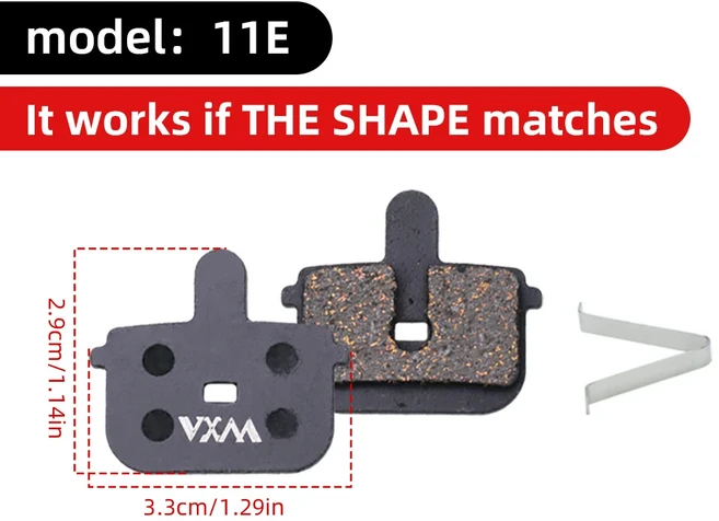 VXM 자전거 유압 디스크 브레이크 패드 MTB 세미 금속 도로 사이클링 마모 방지 조용한 내구성 부품 액세서