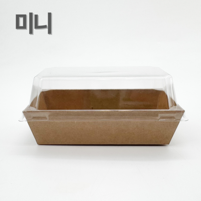 정담 직사각 미니 크라프트 용기+뚜껑 세트, 50개, 크래프트 미니