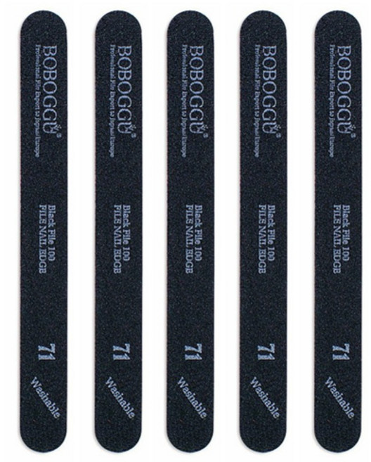 보보꾸 프로 손톱파일 강함 100 71, 블랙, 5개