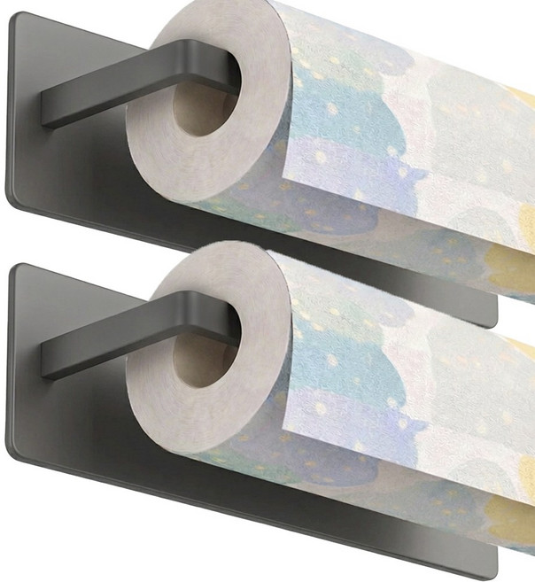 카로히포 무타공 자석 키친타올 걸이, 2개, 그레이