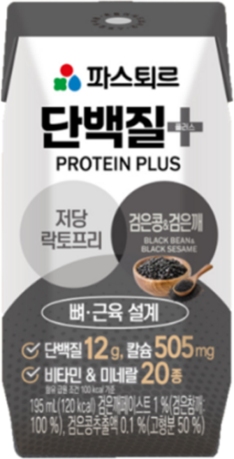 파스퇴르 단백질플러스 검은콩 검은깨, 195ml, 20개