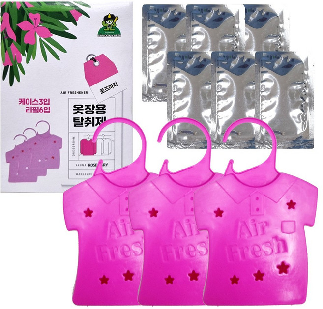 산도깨비 옷장용탈취제 세트(케이스3+리필6입) 로즈마리 X 3개