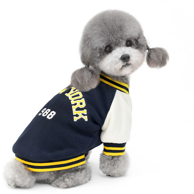 준성 1988 야구 점퍼 강아지 옷 반려견 소형견 애견 가을 겨울 아우터 의류, 네이비, 1개