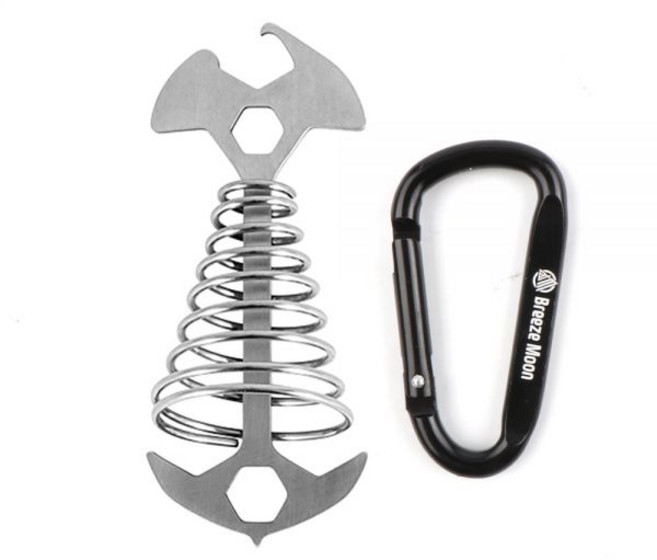 브리즈문 캠핑 데크팩 오징어 데크용 나사 팩 텐트 고정핀 샤크, 02.샤크플러스 데크팩+강철비너(BM935B)