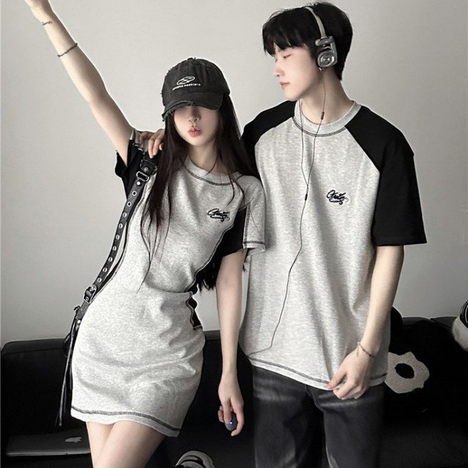 ZCBV1+1원피스+반팔 여름면 순면 커플룩ZCBV