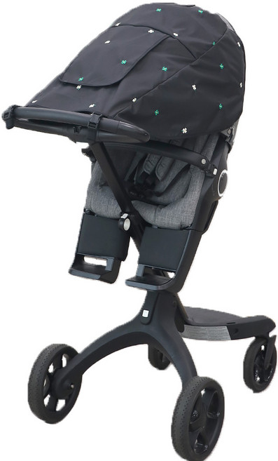 맘네스트 타프 유모차 트라이크 양산 썬캐노피 햇빛가리개 여름 자외선차단 선쉐이드 커버, 타프-유모차용, 1개, 블랙_크로버