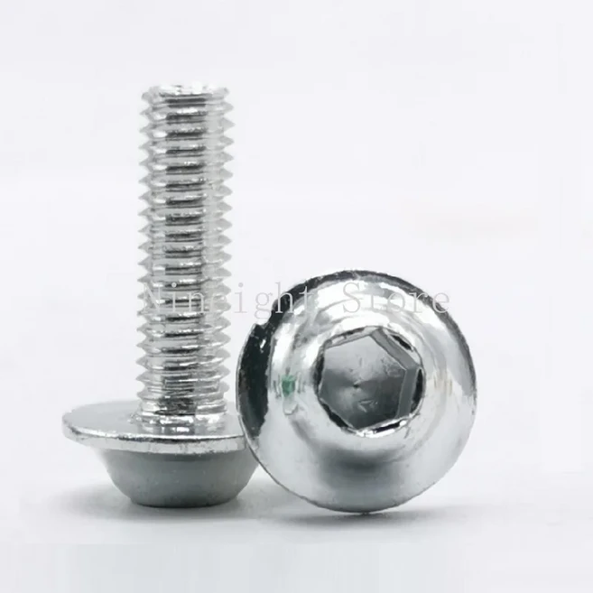 10pcs M5 M6 ISO7380.2 알루미늄 반원형 버튼 플랜지 헤드 (와셔 내부 육각 소켓 알렌 나사 포함), 06 sliver, 03 M5x25