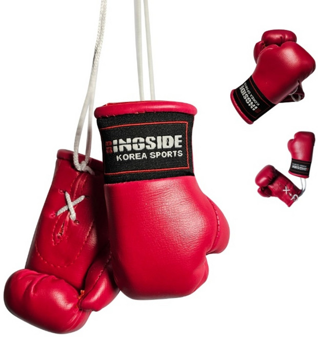 링사이드코리아 복싱 미니글러브 키링 / 귀여운 복싱 열쇠고리 가방 장식 소품, 미니글러브 1쌍, 1세트, 레드