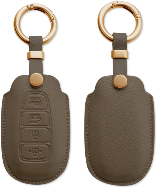 트니르 현대 호환 그랜져IG 올뉴아반떼 CN7 팰리세이드 스마트 키케이스 4버튼 5버튼 키홀더 차량용품 선물포장, 현대C타입(4버튼), 카푸치노