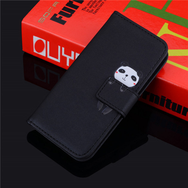 側翻皮套 可愛動物 適用 iPhone 可插卡手機殼