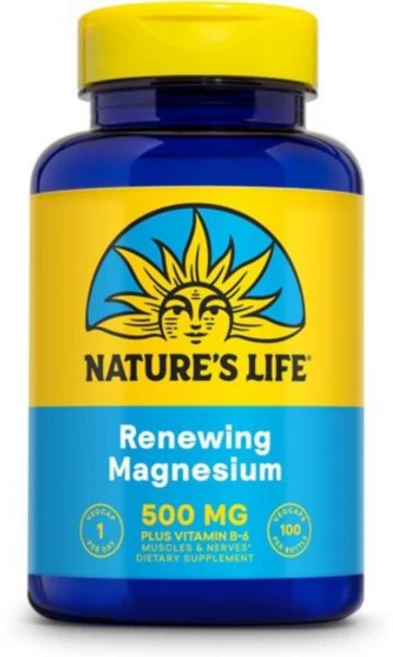 Natures Life 네이쳐스 라이프 마그네슘 비타민B6 500mg 100 베지캡 건강관리 영양제, Natures Life 네이쳐스 라이프 마그네슘 비타민, 1개, 100정 - 쿠팡