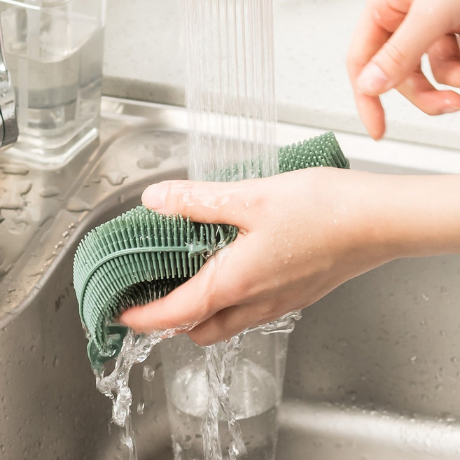 국산 플라이토 실리콘 고래 수세미 주방 다용도 세척솔 브러쉬 비누받침, 인디핑크, 1개, 1개입