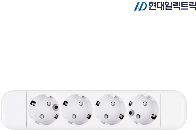 현대일렉트릭 접지 나사타입 노출 콘센트 4구 HOEC-4, 4개