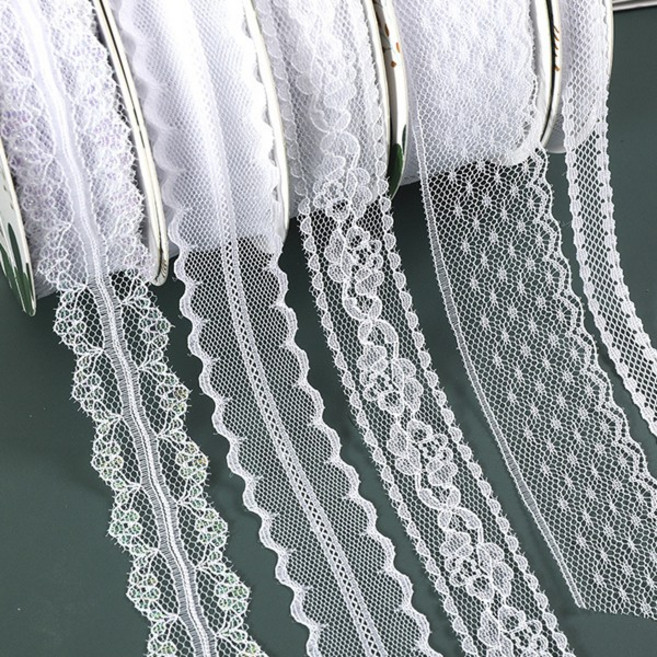 다스몰 화이트 레이스 선물 포장 리본끈, 1개, 포레스트(2.5cm)