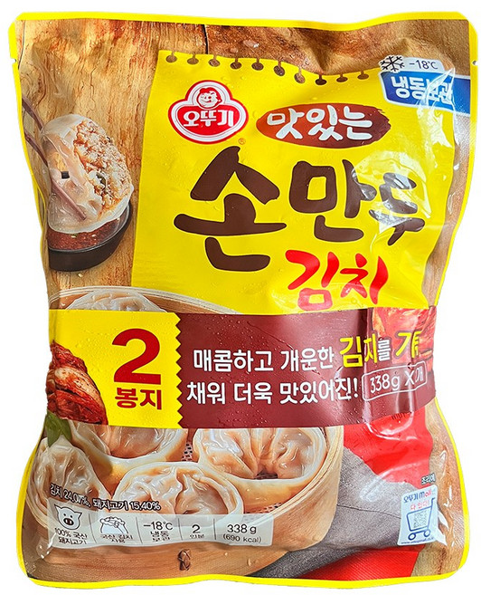 오뚜기 맛있는 손만두 김치, 2개, 338g