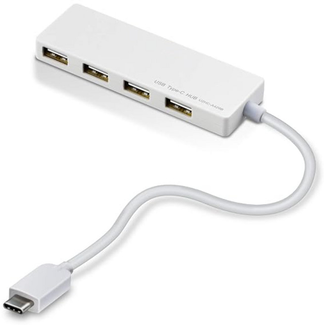ELECOM usb 허브 USB2.0 Type-C A 여성 4포트 버스 파워 15cm 케이블 MacBook/iPad/Surface GO Pro 7 / Chromebook 등 대응, 1개, 상세페이지 참조