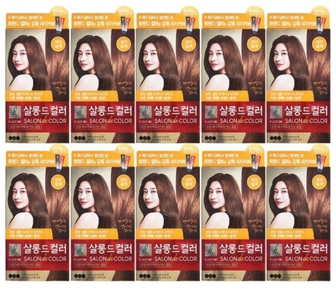 엘지 엘라스틴 염색약 살롱드컬러 자연갈색 X 10개