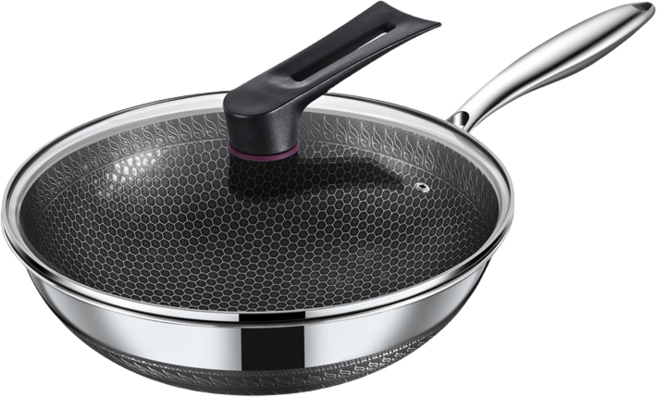 CookNest 인덕션 웍 통3중 304 스텐 벌집 궁중팬 팬, 1개, 34cm