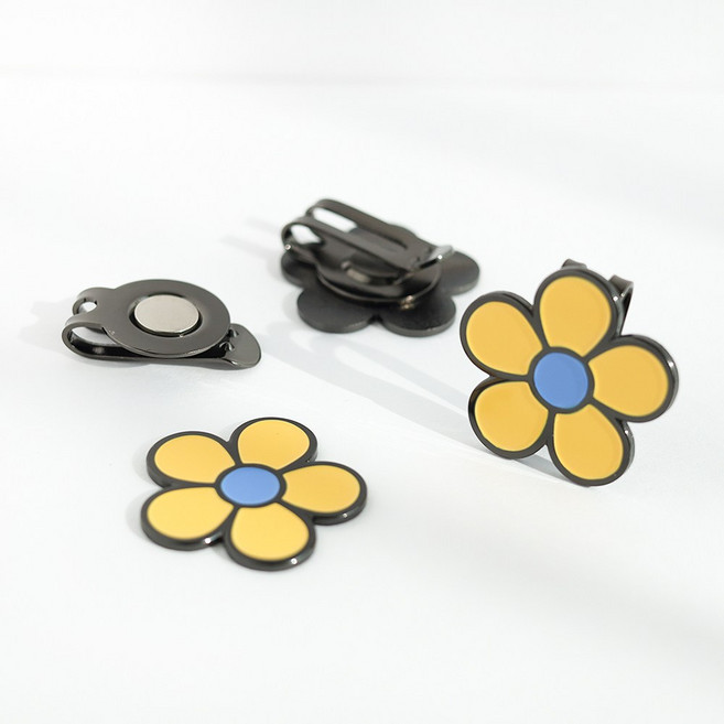 unplug 데이지 골프 볼마크 자석클립, YELLOW, 1개