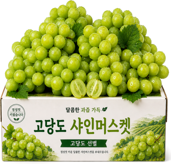 [30박스한정] 최고20brix 망고 고당도 샤인머스캣, 1박스, 2kg