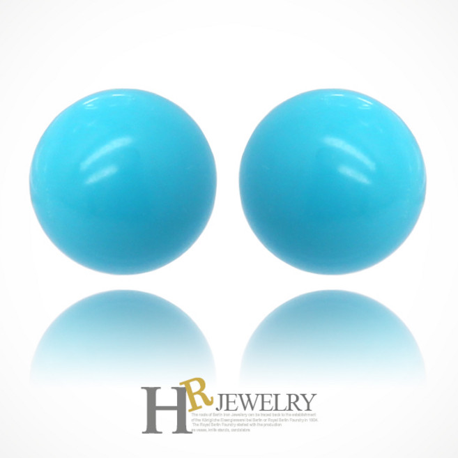 [HR]14K 10mm 터키석 귀걸이