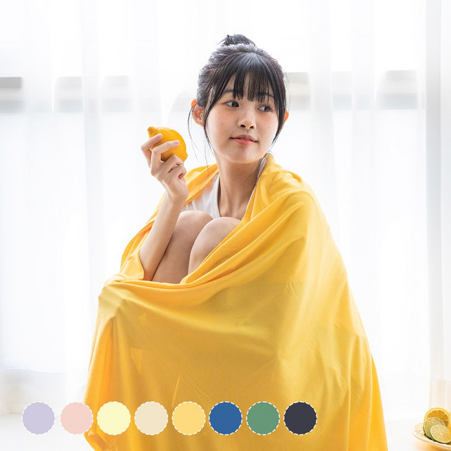 에어쿨 시원한 냉감 여름 홑이불, 비치옐로우