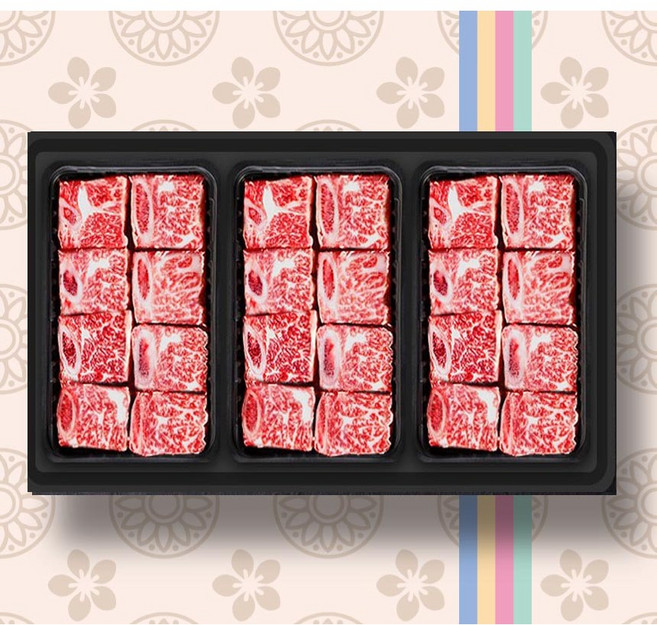 횡성한우 3구 [쿠가]찜갈비 선물세트[찜갈비700gX3]총2.1kg, 1개