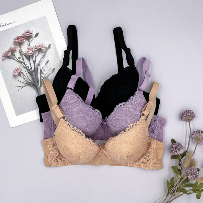 蕾絲軟厚杯鋼圈內衣褲套組 貨號8960