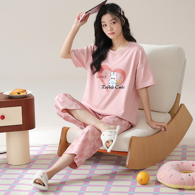 HOMEBODY GIRL 純棉短袖七分褲睡衣