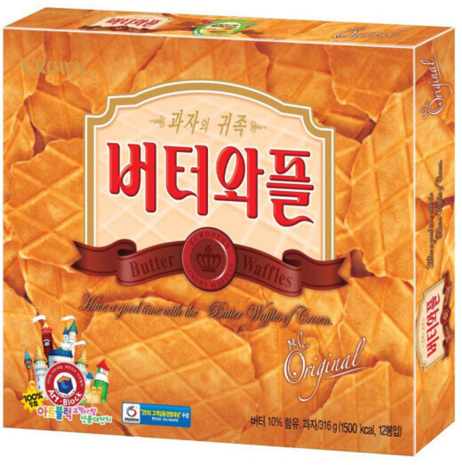 크라운 버터와플 316g, 1개