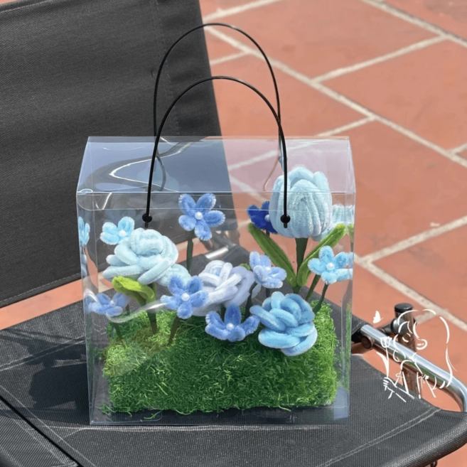 母親節鬱金香花束手提禮物盒 DIY材料包, D款鬱金香花盒成品, 1個