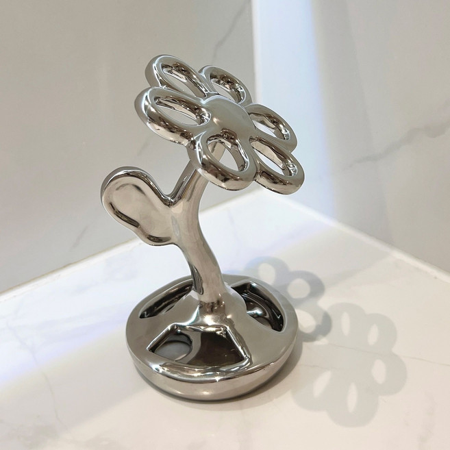 체리닷컴 모던하우스 세라믹 칫솔꽂이 브러쉬 거치대, 1개, 실버