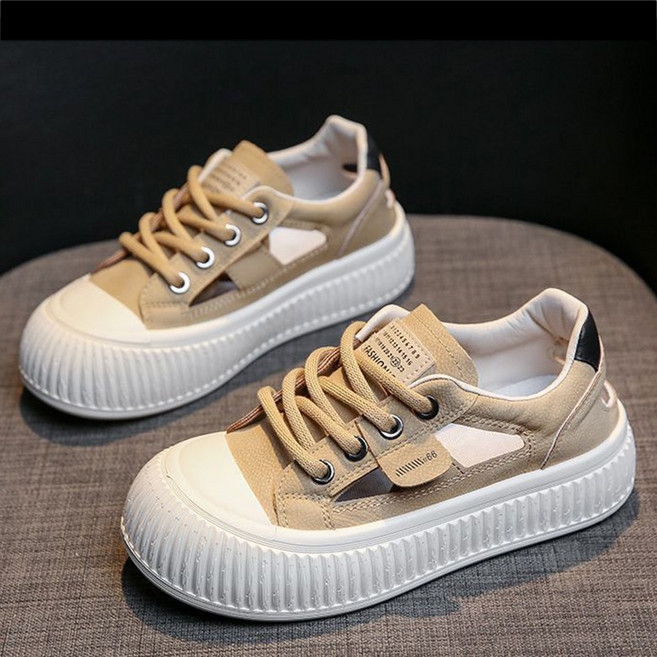 DarjinQD 여성 통굽 메쉬 샌들 키높이 운동화