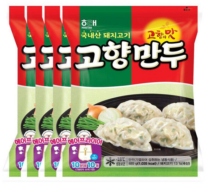 해태 행사 고향만두 485g 4봉, 4개