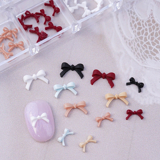 네일스토어 미니 리본 네일파츠 6종 세트-4 발레리나, 1개, 믹스컬러 T512