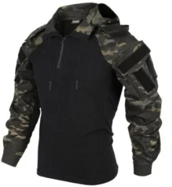 군복 밀리터리 전투복 카모 택티컬 컴뱃 로카 전술 유니폼 사냥 셔츠 착용 방지 야외 하이킹 훈련 세트 의류 전투 바지 남성, 33)Black Camo shirts