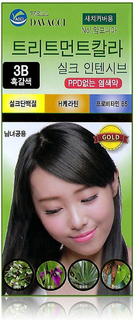 다바찌 트리트먼트칼라 염색약 3B, 3B 흑갈색, 1개