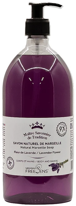 프리젠 사봉 드 마르세유 리퀴드솝 퍼퓸 보습 핸드 앤 바디워시 - 라벤더 플라워, 1개, 1L - 쿠팡