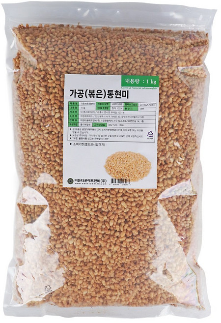 푸드올마켓_ 이든타운 가공(볶은)통현미 1kg, 1개