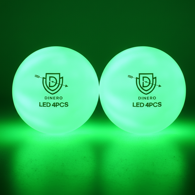디네로 야광 LED 파크골프공 파크볼 4피스, 1개, 2개입, GREEN 4겹