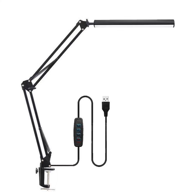 ALLILIO LED 집게 책상 스탠드 책상 공부 독서등 엔틱 침대 조명 블루라이트차단 시력보호, 3종 색온도 조절